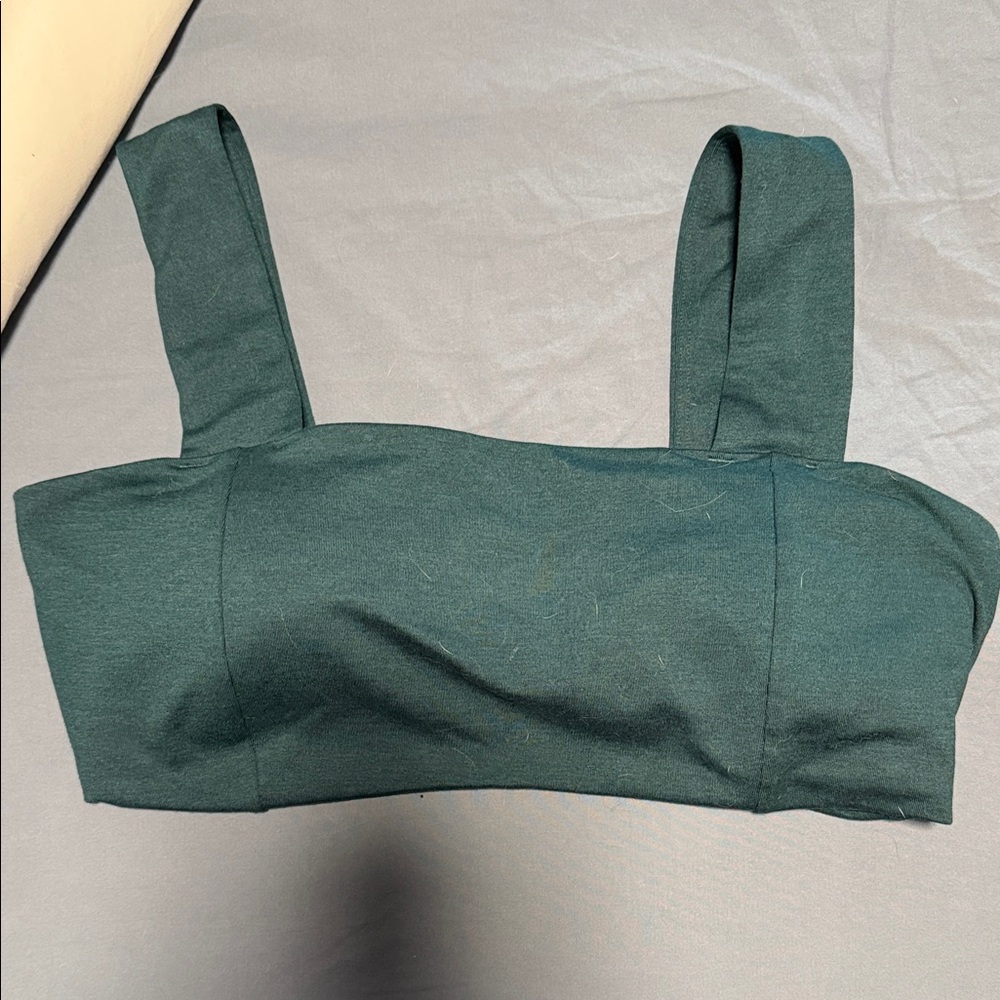 Old Navy Forest Green Square-Neck Crop Top Bra